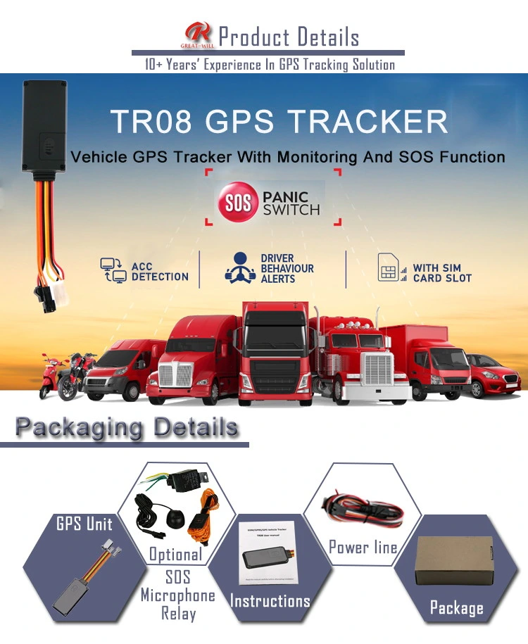 Good Price Mini GPS Tracker GPS Tracking Device for Motorcycles and Cars with Sos Driving Behavior Analysis