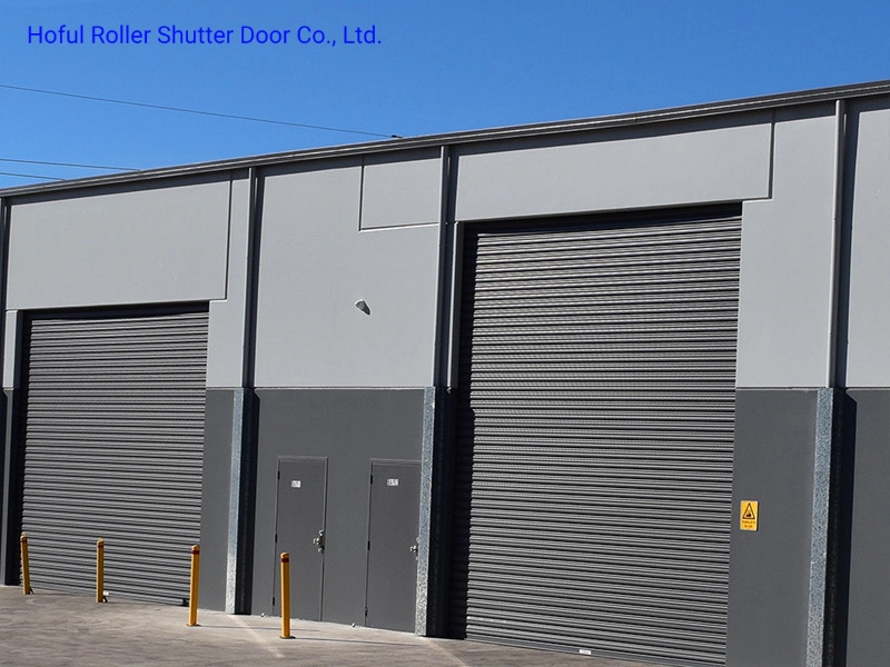 Industrial Automatic Galvanized/Stainless Steel Metal Large Wind Proof Resistant Roll up Shutter Entrance Door