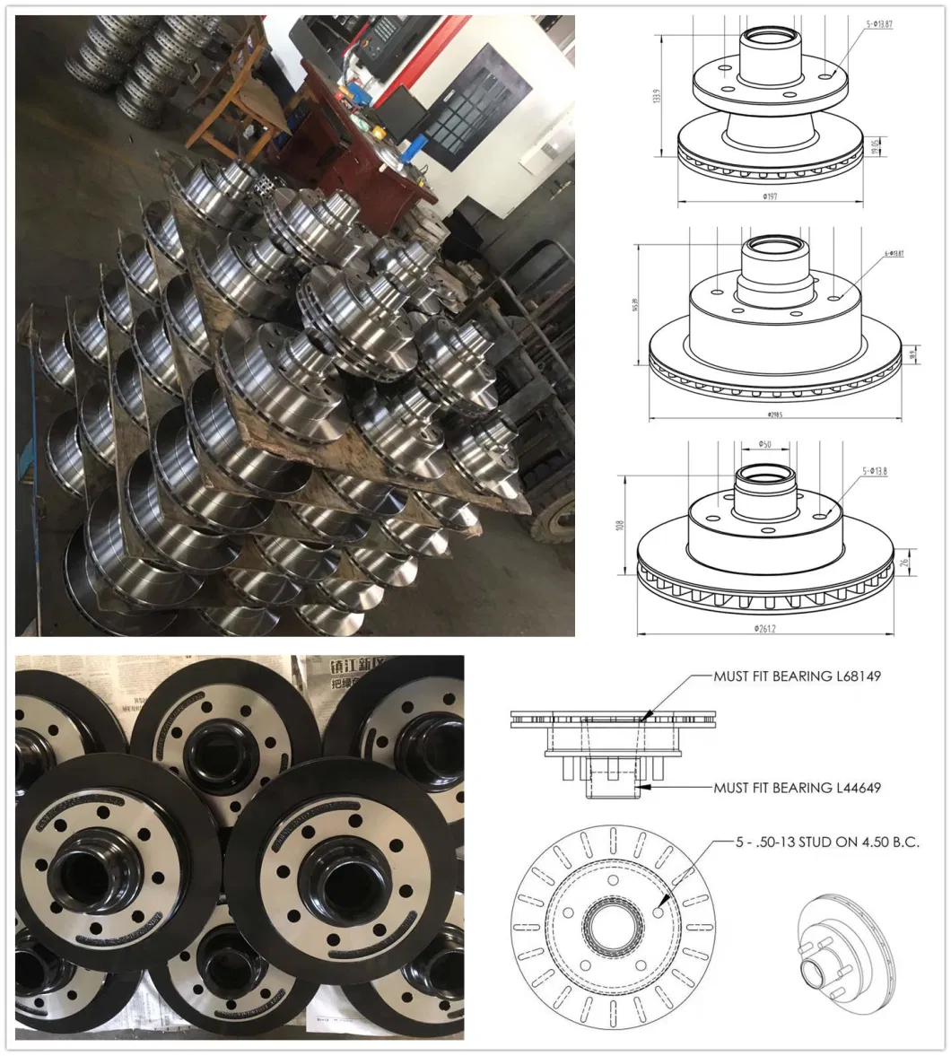 Trailer Parts Integral Ventilated Disc Rotor and Hub with Caliper Brake Rotor and Disc