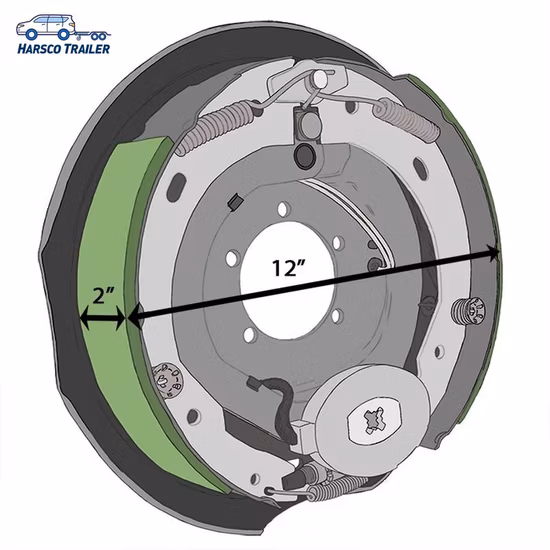 12" X 2" 6, 000 Lbs. Axle Capacity Electric Trailer Drum Brakes